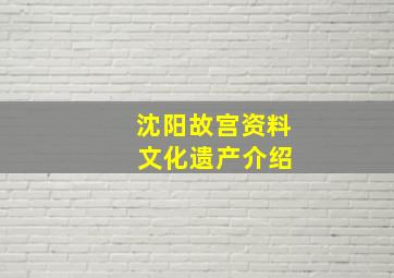 沈阳故宫资料 文化遗产介绍